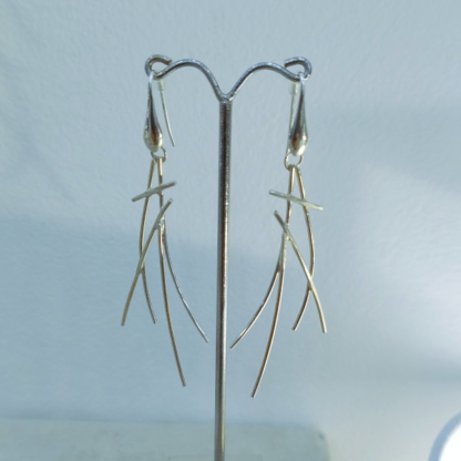 Boucles d'oreille créateur design argent massif